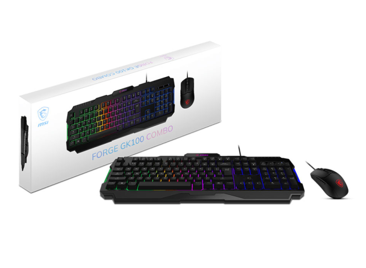 MSI FORGE GK100 Gaming Keyboard and Mouse Combo in Black - FORGEGK100C