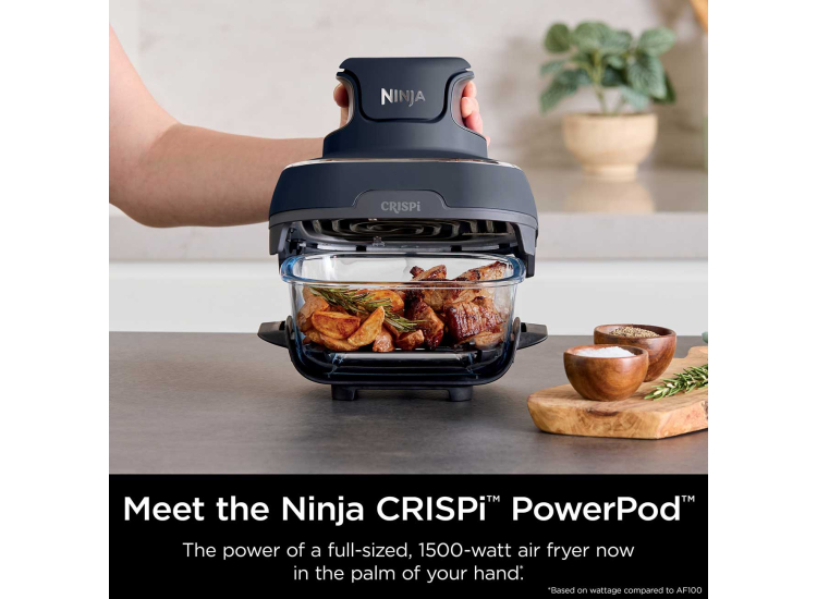 Ninja Crispi 4-in-1 Portable Glass Air Fryer Cooking System in Cyberspace Gray - FN101GY