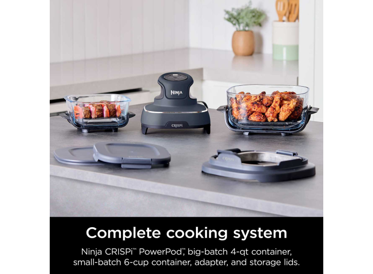 Ninja Crispi 4-in-1 Portable Glass Air Fryer Cooking System in Cyberspace Gray - FN101GY