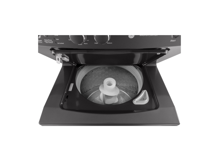 GE Unitized Spacemaker 27" Diamond Grey Stack Washer With Electric Dryer - GUD27ESPMDG