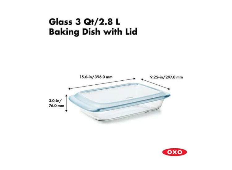 OXO Good Grips 3 Qt. Glass Rectangular Baking Dish with Lid - 11176400
