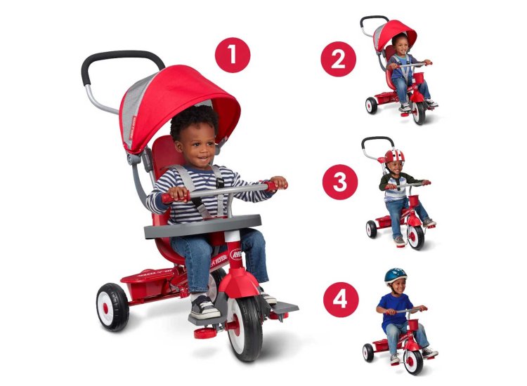 Radio Flyer 4-in-1 Stroll ‘N Trike Push & Pedal Tricycle - 481T | Abt