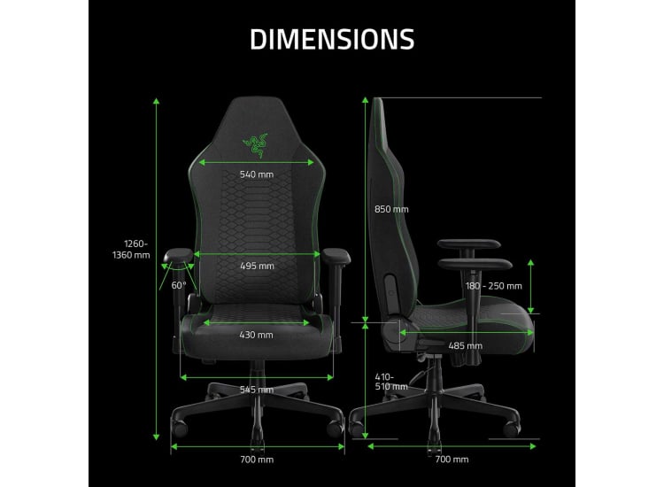 Razer Iskur V2 X Gaming Chair with Built-In Lumbar Support in Black - RZ38-05310100-R3UA