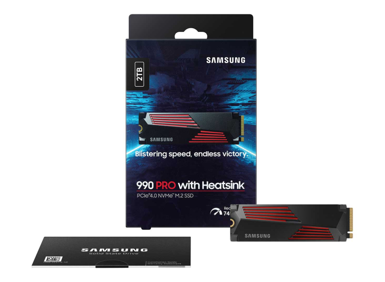 Samsung 990 PRO 2TB NVMe w/ Heatsink M.2 SSD - MZ-V9P2T0CW