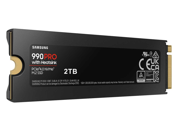 Samsung 990 PRO 2TB NVMe w/ Heatsink M.2 SSD - MZ-V9P2T0CW