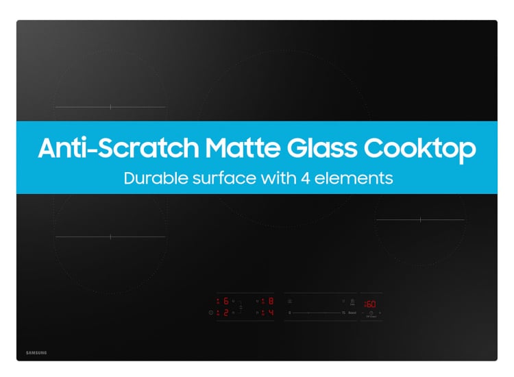 Samsung Induction Cooktop 30-Inch with Anti-Scratch Matte Glass in Black - CC70F30S2DAA