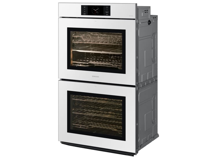 Samsung Bespoke 30-Inch Smart Double Wall Oven With AI Pro Cooking Camera in White Glass - NV51CB700D12AA