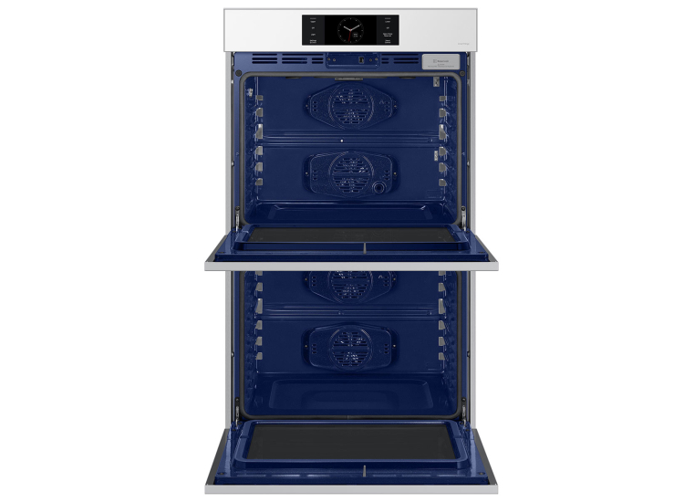 Samsung Bespoke 30-Inch Smart Double Wall Oven With AI Pro Cooking Camera in White Glass - NV51CB700D12AA