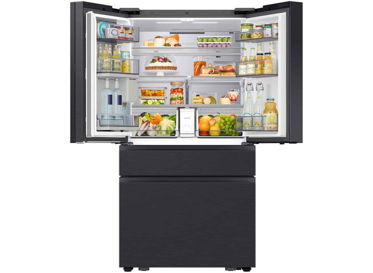 Samsung Bespoke 29 Cu. Ft. 4-Door French Door Refrigerator 36-Inch Wide in Charcoal Glass & Black/Charcoal - RF90F29AECEAA