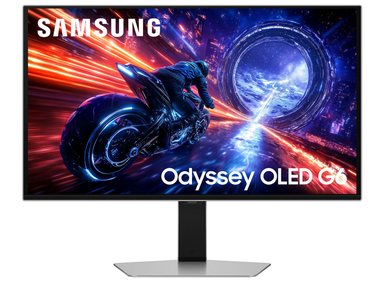 Samsung Odyssey OLED G6 G60SF 27-Inch QHD 500Hz Gaming Monitor in Silver - LS27FG602SNXZA