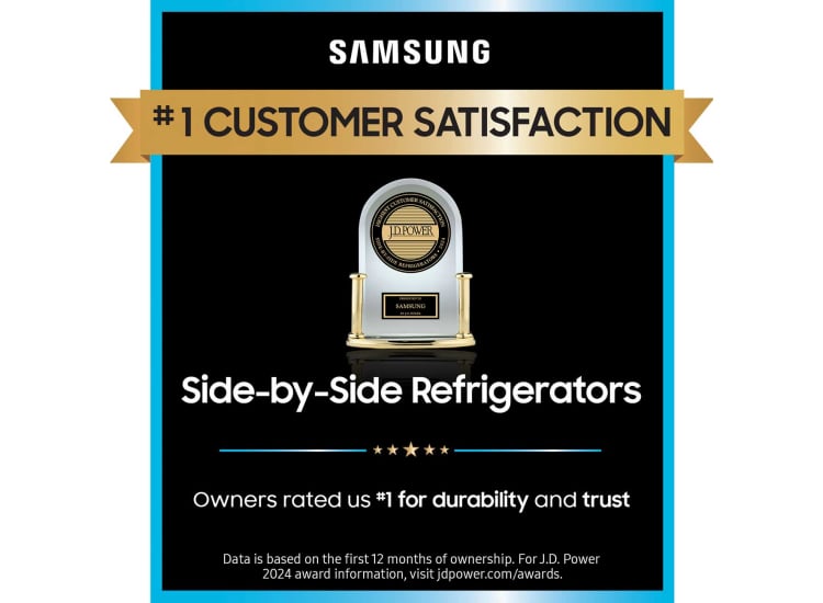 Samsung ADA Bespoke 28 Cu. Ft. Side-By-Side Refrigerator With Beverage Center 36-Inch Wide in White Glass - RS28CB760012AA