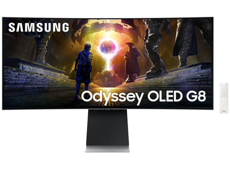 Samsung Odyssey OLED G8 (G85SD) Gaming Monitor 34-Inch Ultra-WQHD 175Hz 0.03ms Curved in Silver - LS34DG856SNXZA