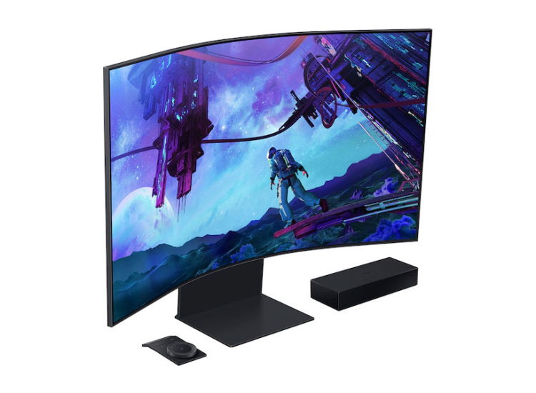 Samsung Monitor 55-Inch Odyssey Ark 2nd Gen. 4K UHD 165Hz 1ms(GtG) Quantum Mini-LED Curved for Gaming - LS55CG970NNXGO