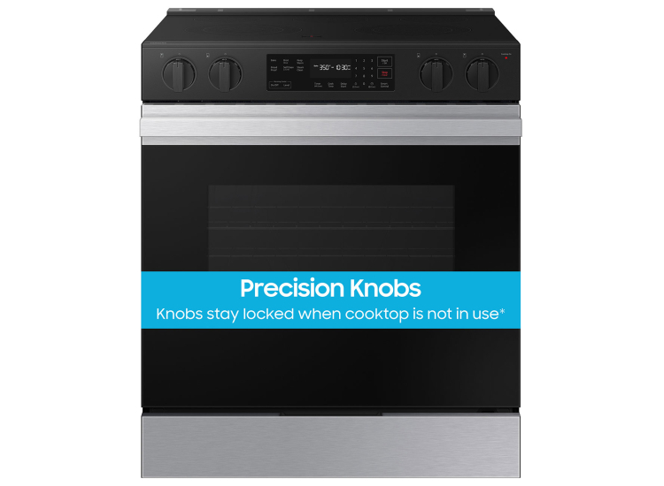 Samsung Slide-In Electric Range Smart Bespoke 6.3 Cu. Ft. in Stainless Steel - NSE6DG8100SRAA