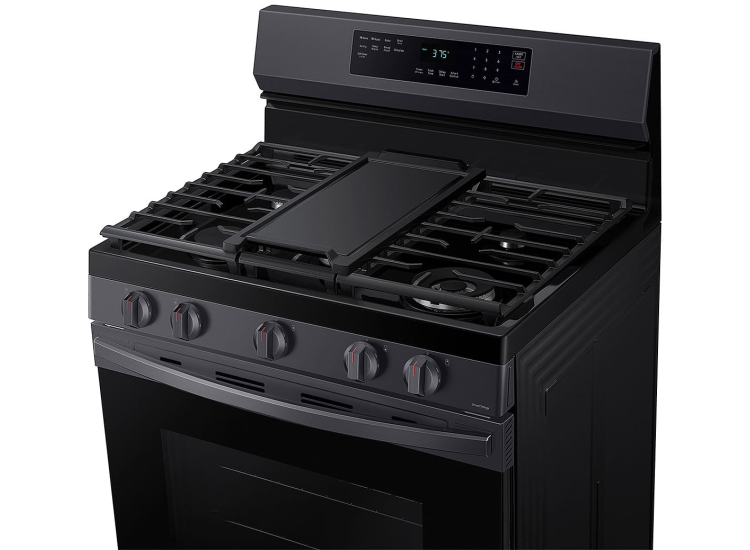 Samsung 6 Cu. Ft. Fingerprint Resistant Black Stainless Steel Smart Freestanding Gas Range With No-Preheat Air Fry & Convection - NX60A6511SG/AA