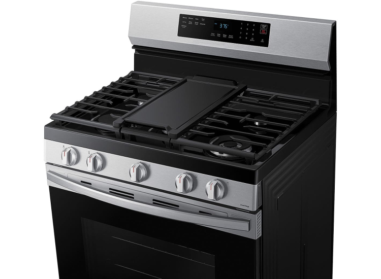 Samsung 6 Cu. Ft. Fingerprint Resistant Stainless Steel Smart Freestanding Gas Range With No-Preheat Air Fry & Convection - NX60A6511SS/AA