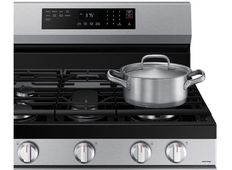 Samsung 6 Cu. Ft. Fingerprint Resistant Stainless Steel Smart Freestanding Gas Range With No-Preheat Air Fry & Convection - NX60A6511SS/AA