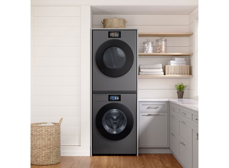 Samsung Bespoke Stacking and MultiControl Combo Kit 27-In in Dark Grey ...