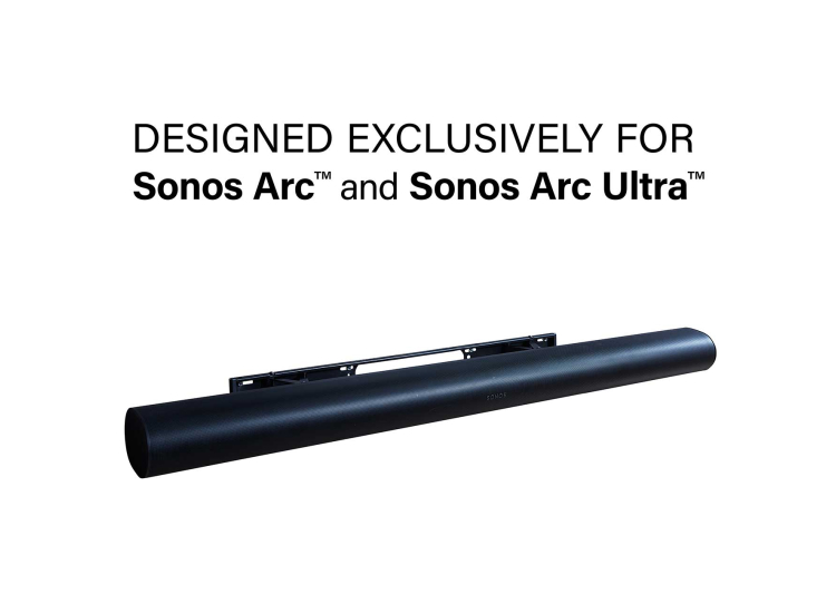 Sanus Black Extendable Soundbar Wall Mount For Sonos Arc Sound Bar - WSSAWM1-B2