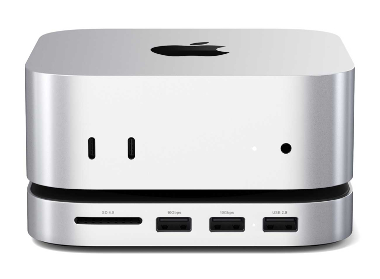 Satechi Mac Mini M4 Stand & Hub with SSD Enclosure - ST-GNMMES