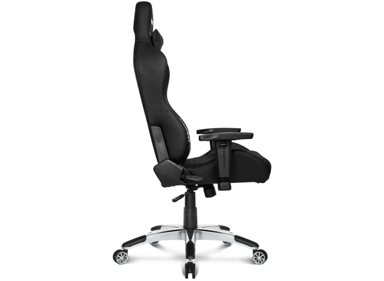 Full AKRACING gaming chair with high back, stitched panels, and five-wheel base.