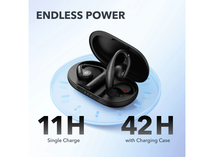 Soundcore By Anker Open-Ear Earbuds AeroFit Superior Comfort in Midnight Black - A3872Z11