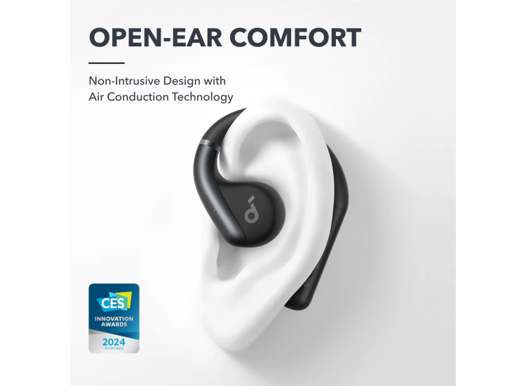 Soundcore By Anker Open-Ear Earbuds AeroFit Superior Comfort in Midnight Black - A3872Z11