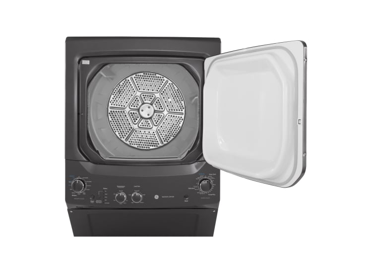 GE Unitized Spacemaker 27" Diamond Grey Stack Washer With Gas Dryer - GUD27GSPMDG