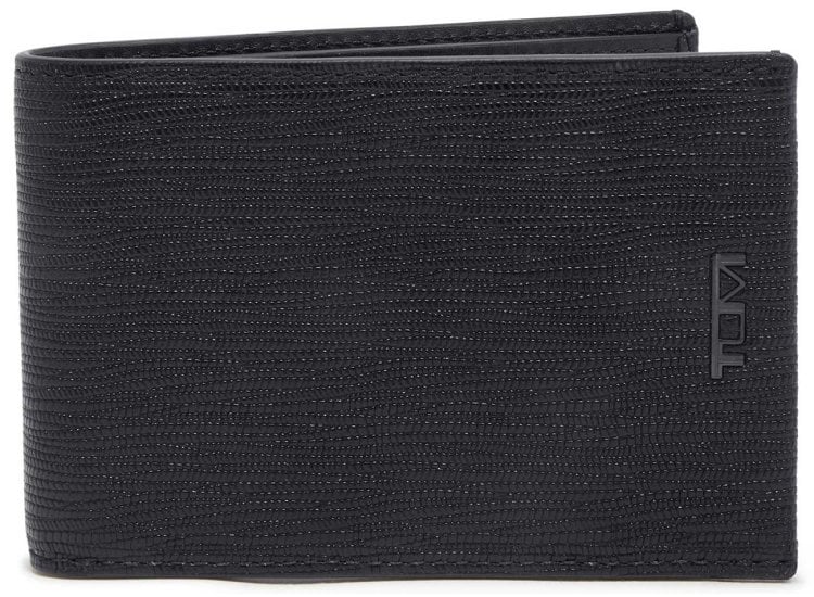 TUMI Nassau Slim Single Billfold in Black Embossed 152357T527