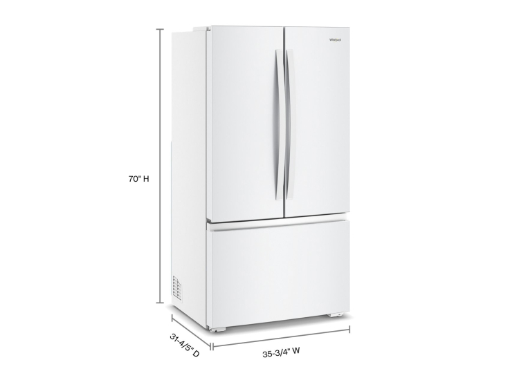 Whirlpool 24 Cu. Ft. Counter-Depth French Door Refrigerator 36-Inch Wide in White - WRFC3036RW