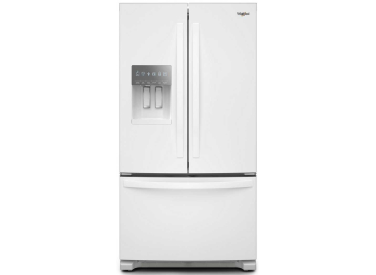 Whirlpool 24.7 Cu. Ft. French Door Bottom Mount Refrigerator 36-Inch Wide in White - WRFF3436RW