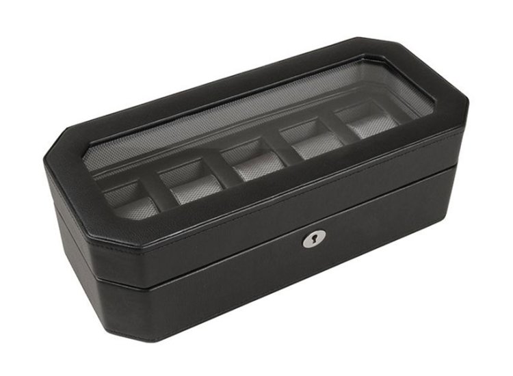 Wolf 1834 Windsor 5 Piece Watch Box in Black - 4583029