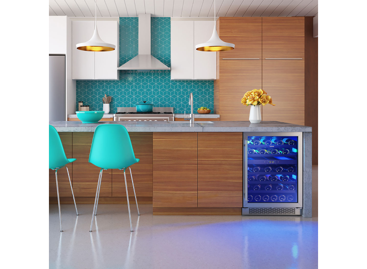 Brisas by Zephyr 5.3 Cu. Ft. Dual Zone Wine Cooler 24-Inch Wide in Stainless Frame - BWN24C02AG