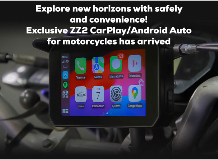 ZZ-2 Bike2Play Motorcycle Interface with Apple CarPlay and Android Auto - BIKE2PLAY