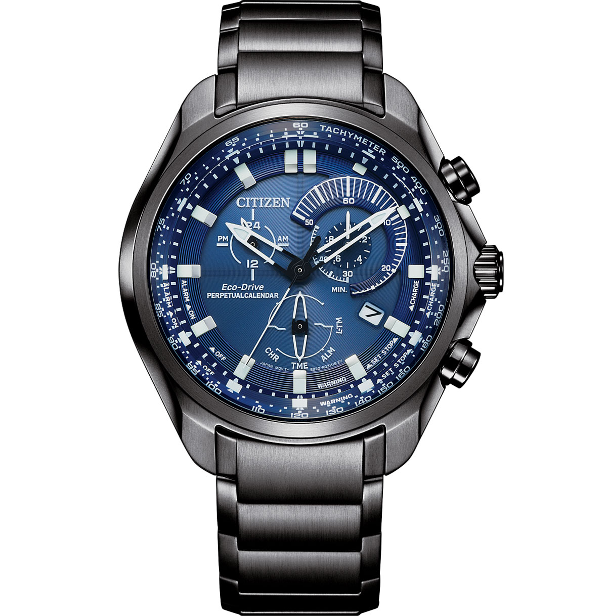 Citizen Sport Luxury Chronograph Grey SS Watch BL5607-54L