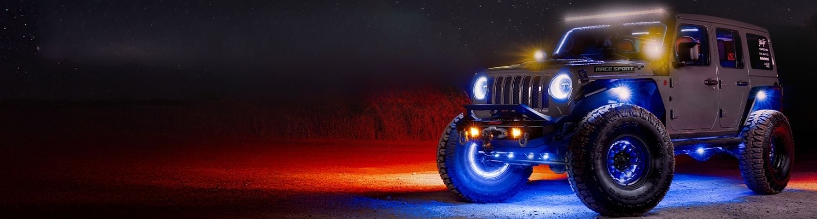 Car with underglow lights