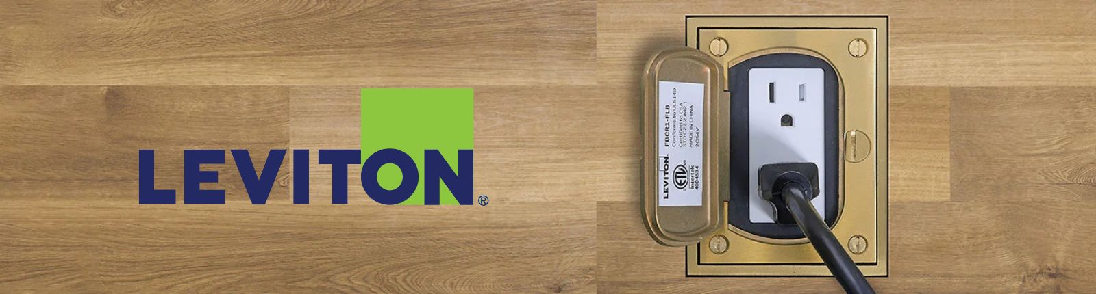 Leviton outlet with a cord plugged in