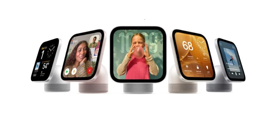 Apple HomeView smart displays at different angles.