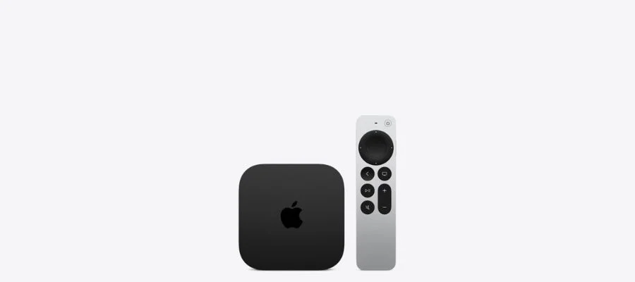 Apple TV 4K and remote.