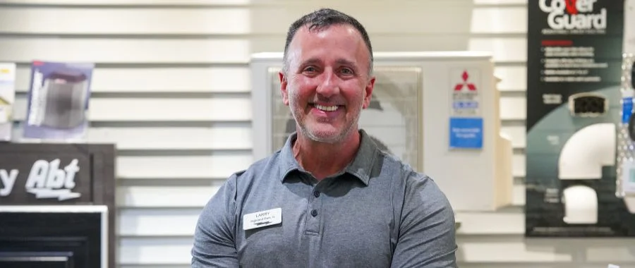 Larry Rivlin, smiling in the HVAC sales department at Abt