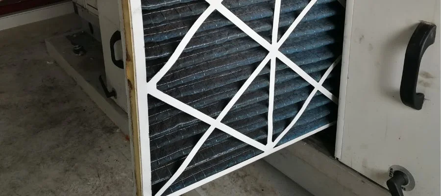 A dirty filter getting replaced.