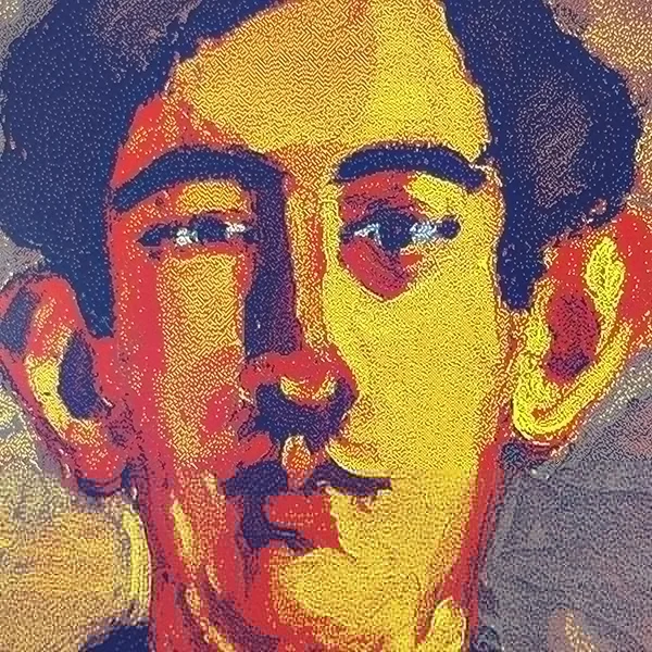 A close-up of one painting displayed on the PocketBook InkPoster, showing how detailed the art is