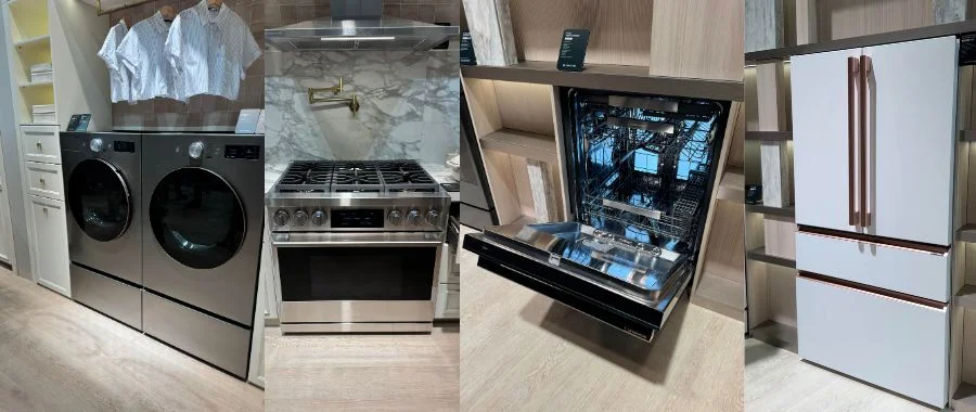 Some of LG’s appliances for the kitchen and laundry room at KBIS 2026.
