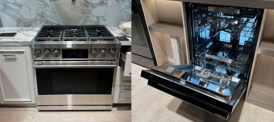 An LG Signature range and dishwasher at KBIS 2026.