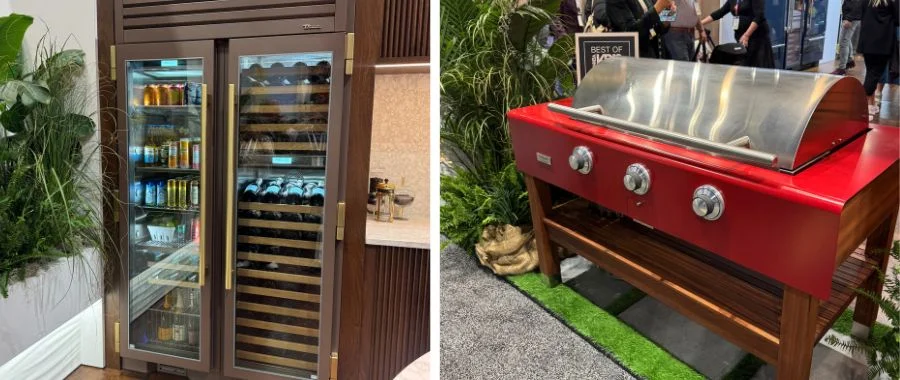 KBIS 2026 True Caliber wine refrigerator in Espresso and the Rockwell Social Grill in Crimson