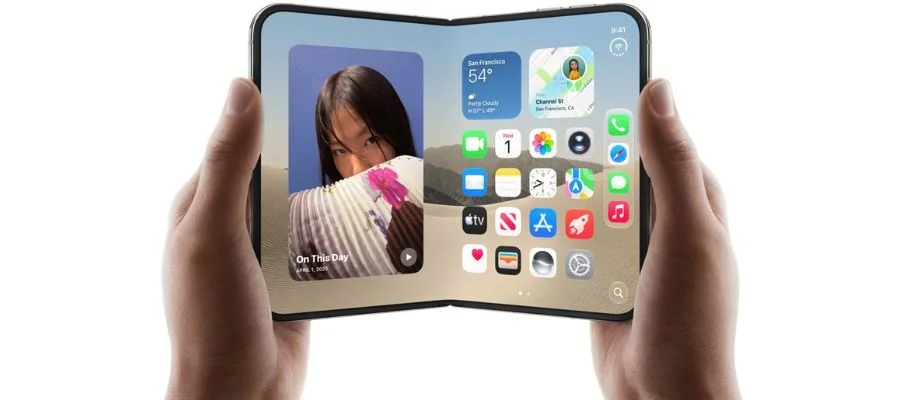 Person opening the iPhone Duo.