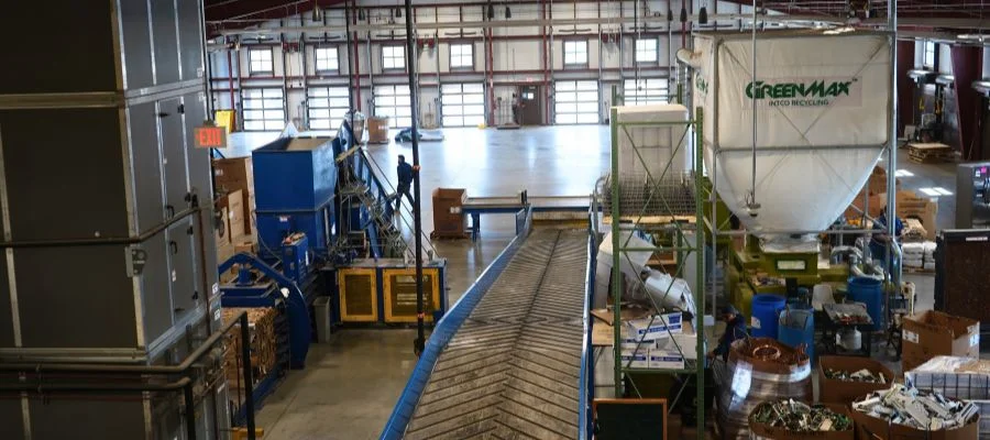 The inside of Abt’s Recycling Center.