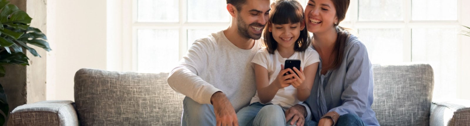 Family taking a selfie on their att cell phone