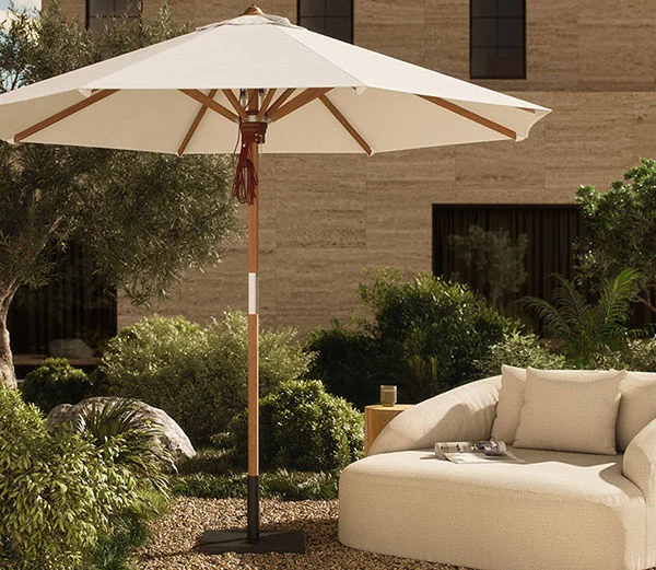black patio umbrella with solar lights HOOOWOOO Outdoor Patio Umbrella with Solar LED Light