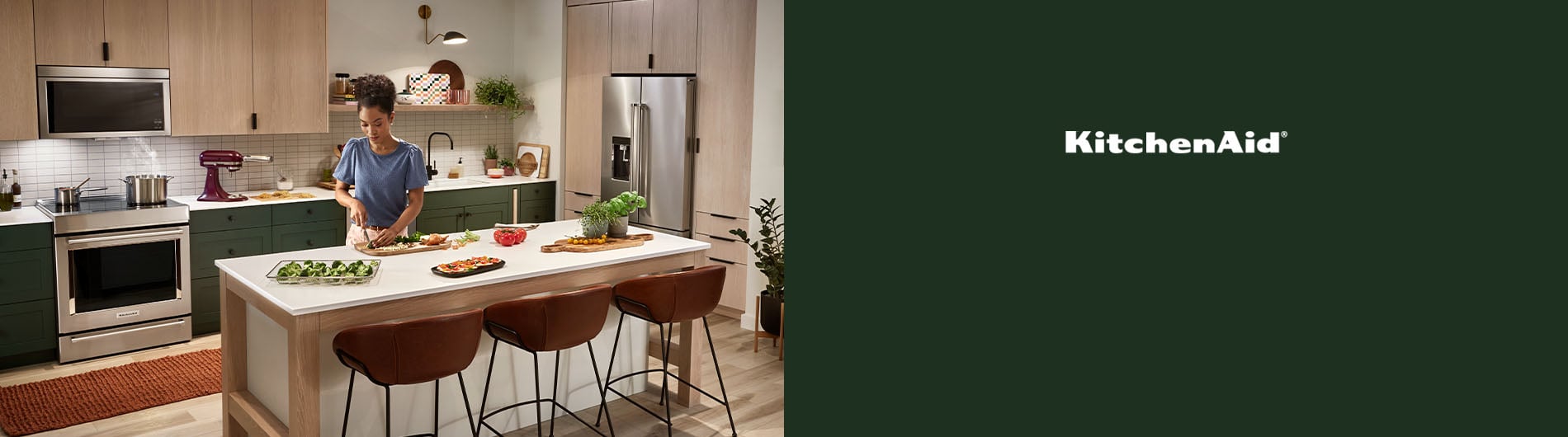 Woman cooking in modern kitchen